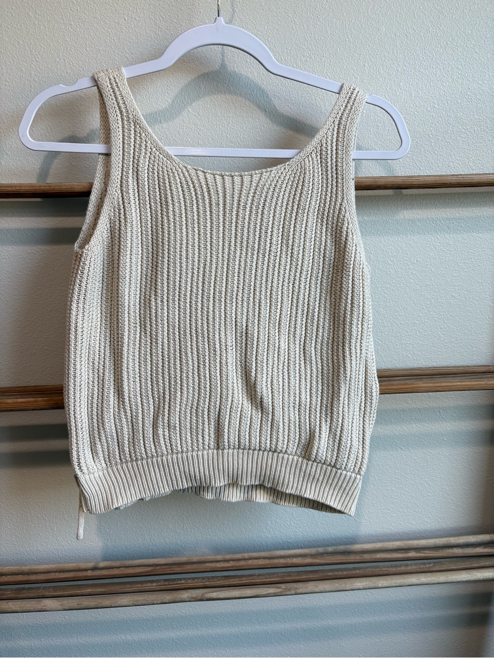 moon & madison Cream Ribbed Knit Tank Top